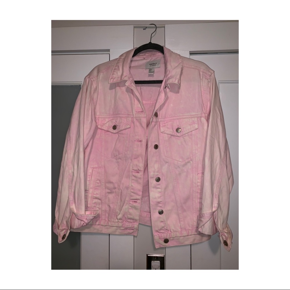 Forever 21 pink denim jacket size S